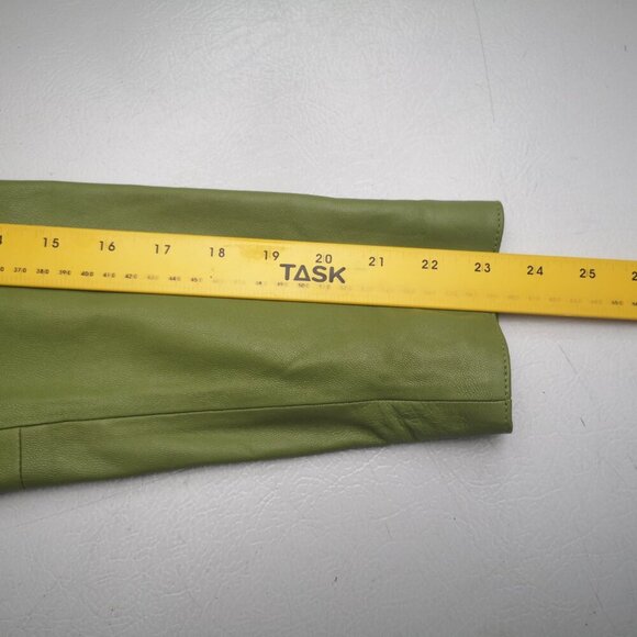 Catherine Stewart Ladies Size Medium Lime Green Leather Jacket / Blazer - Picture 10 of 11